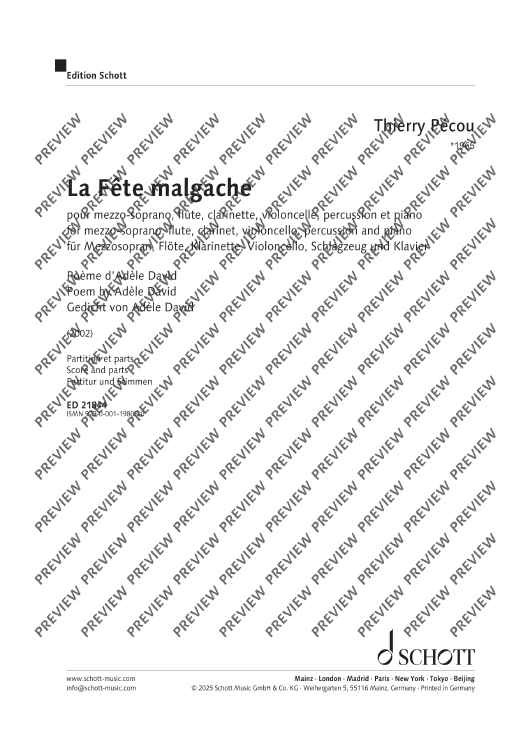 La Fête malgache - Score and Parts