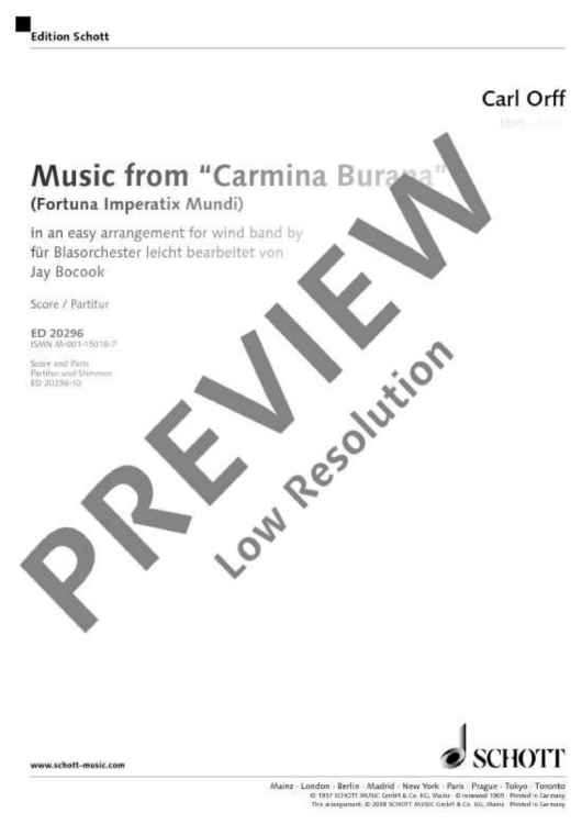 Music from "Carmina Burana" - Score