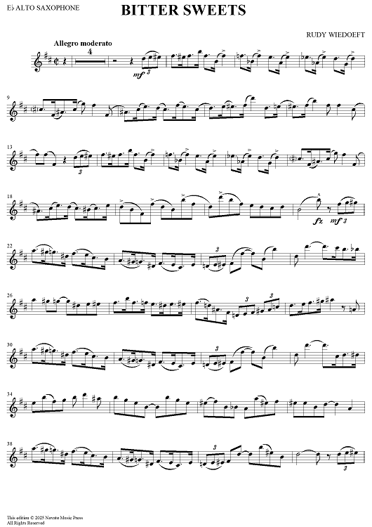 Bitter Sweets - E-flat Alto Saxophone