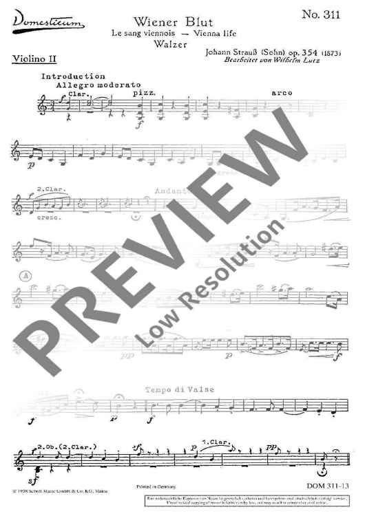 Wiener Blut - Violin II