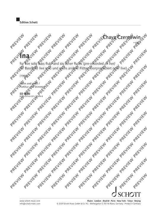 Ina - Score and Parts