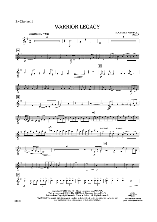 Warrior Legacy - Bb Clarinet 1