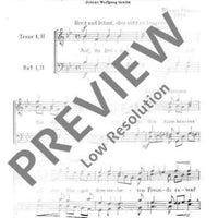 Auf ihr Brüder! Ehrt die Lieder! - Choral Score