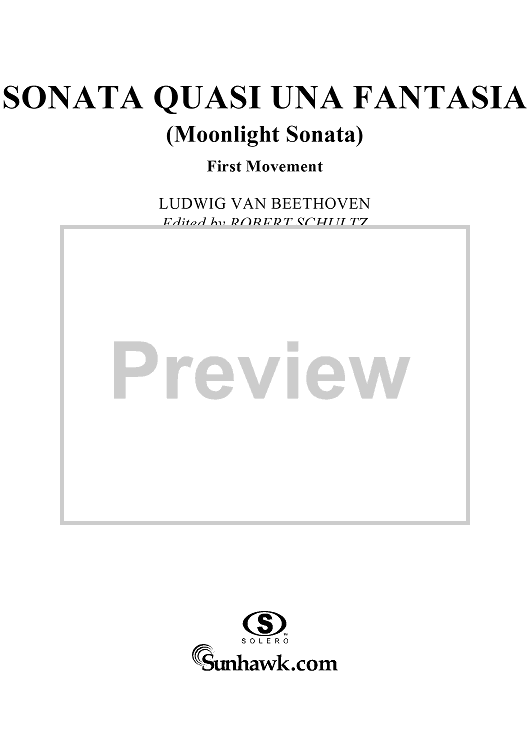 Sonata Quasi Una Fantasia (Moonlight Sonata) Movement 1&quot