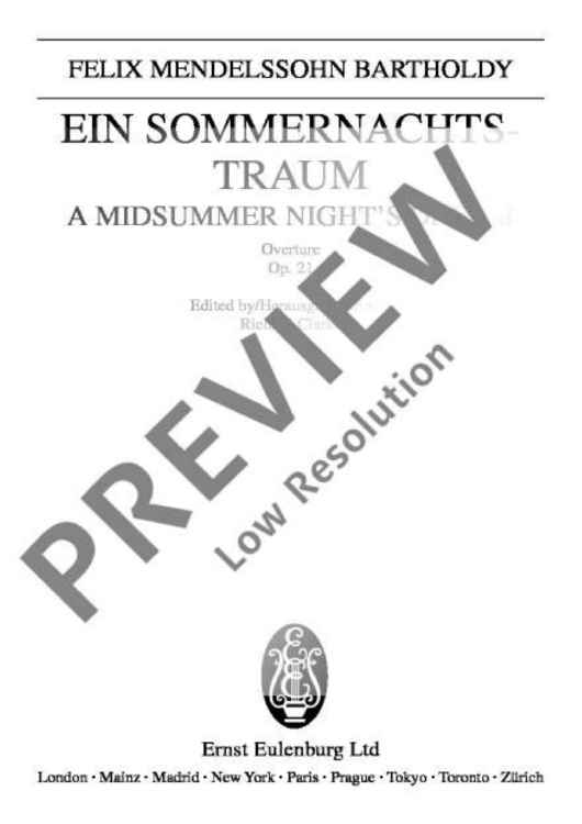 A Midsummer Night's Dream - Full Score