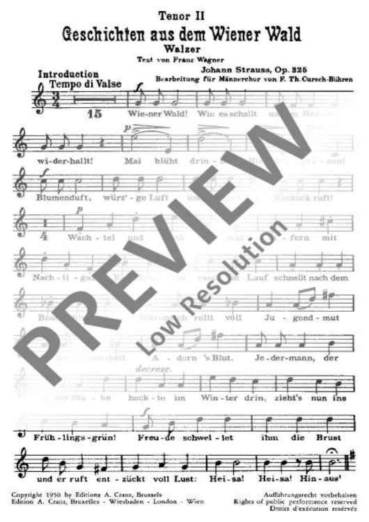 Geschichten aus dem Wiener Wald - Tenor Ii