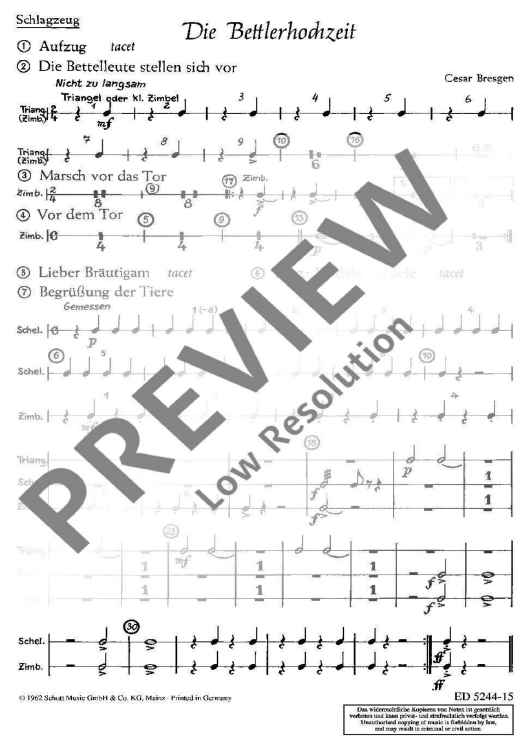 Die Bettlerhochzeit - Percussion