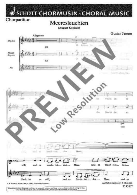 Meeresleuchten - Choral Score
