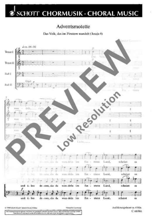 Adventsmotette - Choral Score