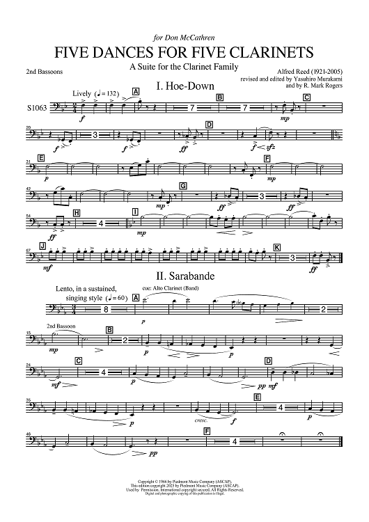 Five Dances for Five Clarinets - 2nd Bassoons