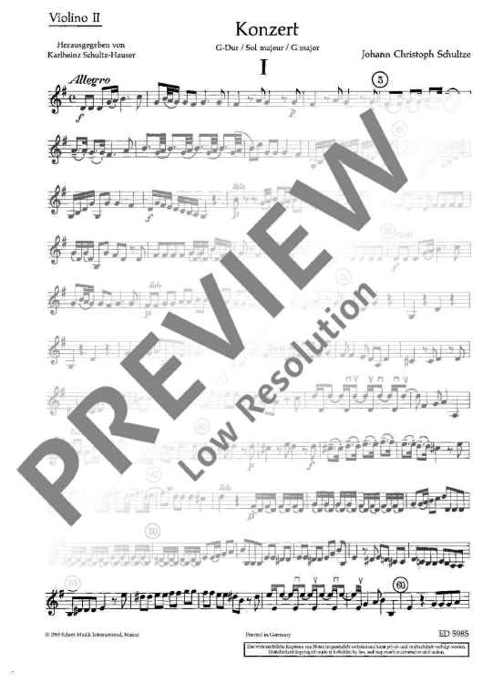 Concerto G Major - Violin II