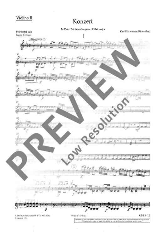 Concerto E flat Major - Violin II