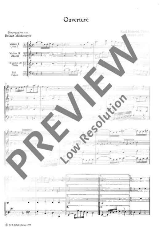 Overture Instruments Overture and Sinfonia C major - Score