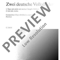 Two german Folk Songs - Choral Score