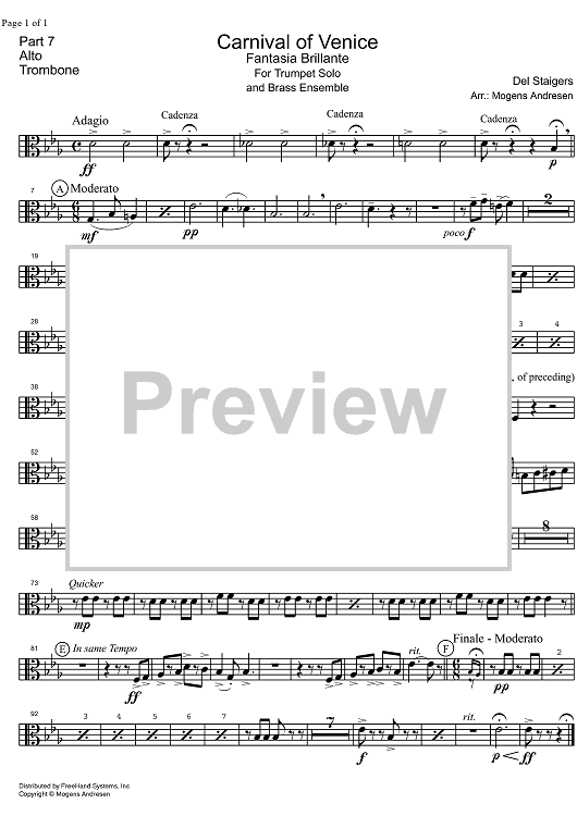 Carnival of Venice - Fantasia Brillante - Alto Trombone