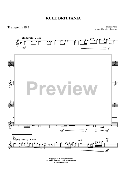 Rule Brittania - Trumpet 1 in Bb