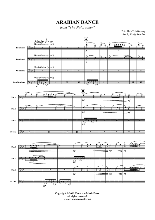 Suite from ''The Nutcracker''. Danse arabe - Score