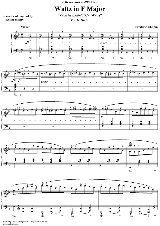 No. 4 in F Major, Op. 34, No. 3: Valse brillante/Cat Waltz