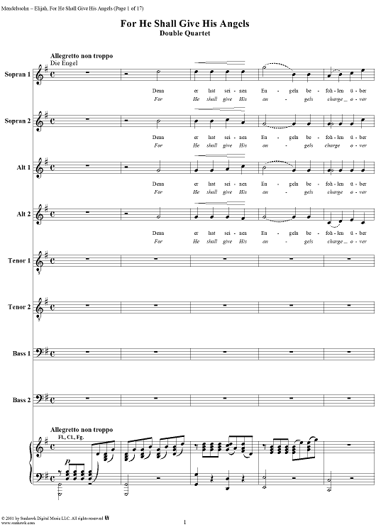 For He Shall Give His Angels - No. 7 from "Elijah", part 1