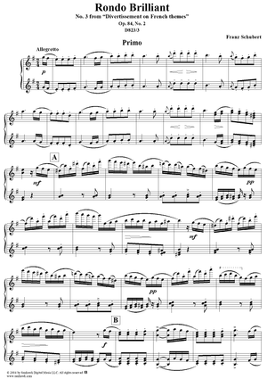 Rondo Brilliant, No. 3 from "Divertissement on French themes"