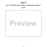 "Soll ich dich, Teurer, nicht mehr sehen?", No. 19 from  "Die Zauberflöte", Act 2 (K620) - Full Score