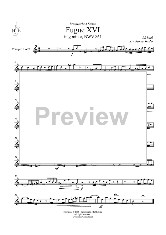 Fugue XVI - Trumpet 1 in B-flat
