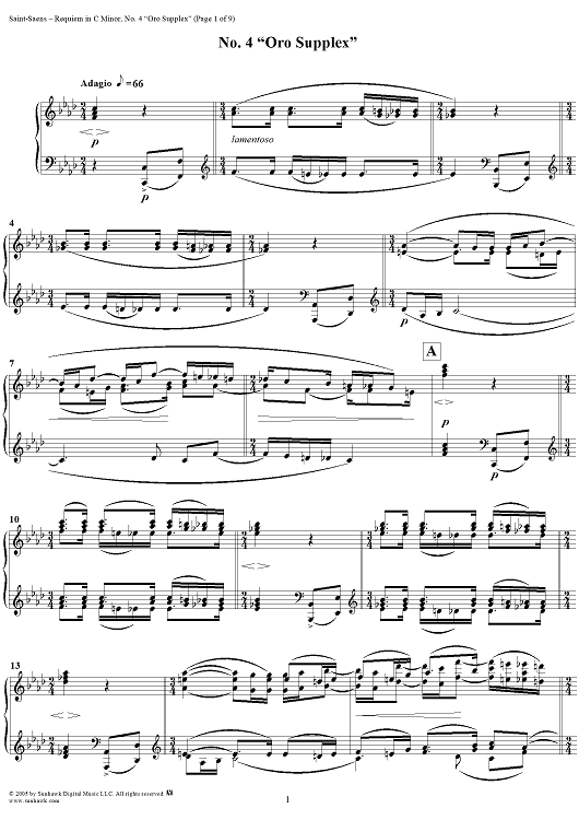 Requiem in C Minor, Op. 54: No. 4, Oro Supplex