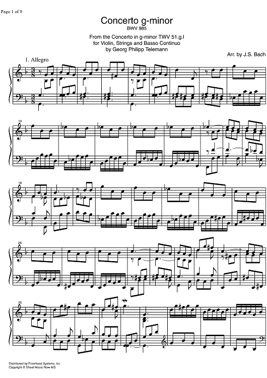Concerto g minor BWV 985