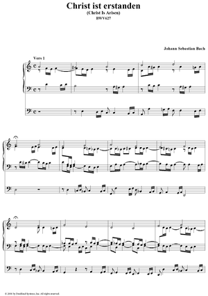 Christ ist erstanden (Christ Is Arisen), No. 29 (from "Das Orgelbüchlein"), BWV627