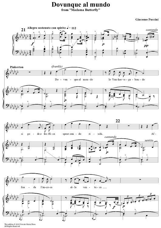 Dovunque al mundo - From "Madama Butterfly"