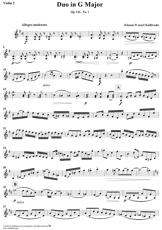 Duo No. 1 in G Major - Violin 2