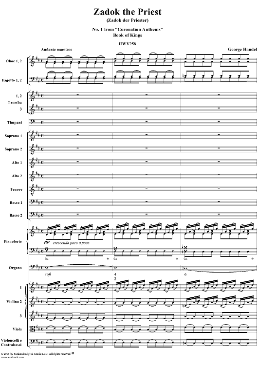 Coronation Anthems, No. 1: "Zadok the Priest" (Book of Kings), HWV258
