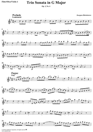Trio Sonata in G Major, Op. 3 No. 6 - Flute/Oboe/Violin 1