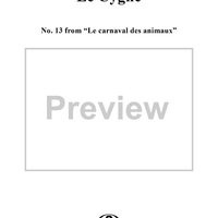 Le carnaval des animaux, No. 13: The Swan - Score