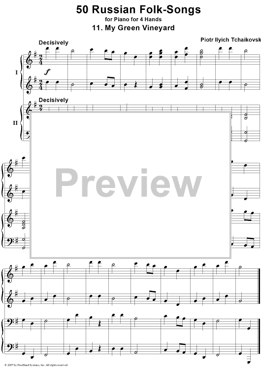 50 Russian Folk-Songs. No. 11. My Green Vineyard