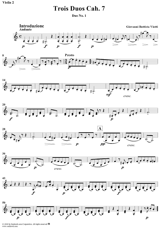 Trois Duos, Cah. 7 - Violin 2