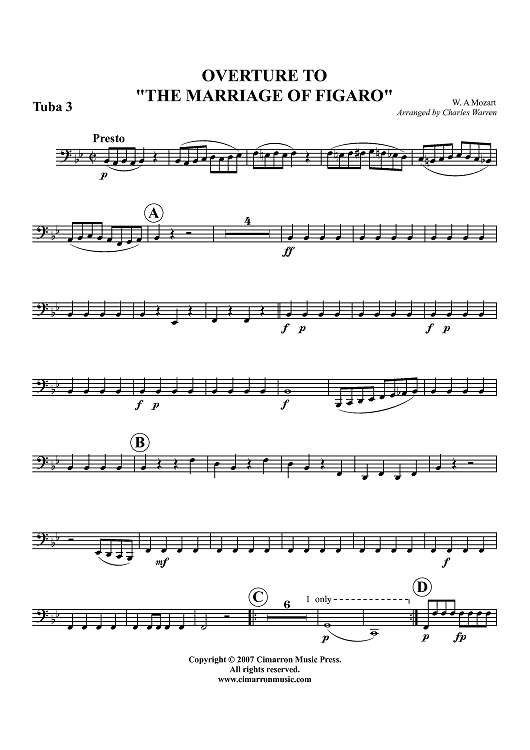 Overture to "The Marriage of Figaro" - Tuba 3