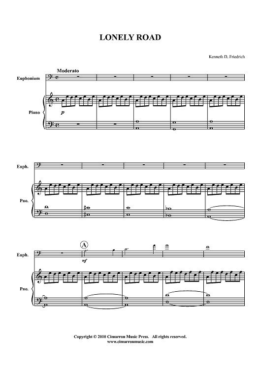 Lonely Road - Piano Score