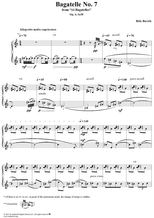 Bagatelle No. 7 "Allegretto molto capriccioso"