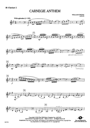 Carnegie Anthem - Bb Clarinet 2
