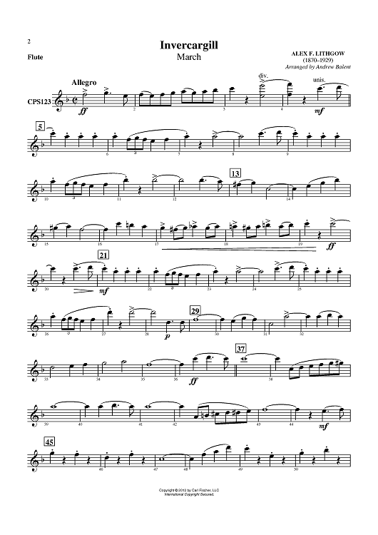 Invercargill (March) - Flute