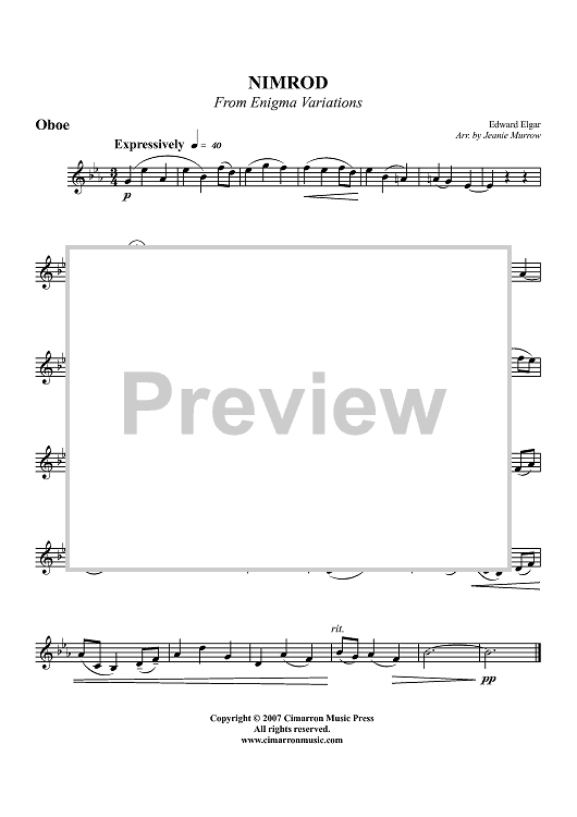 Nimrod from "Enigma Variations" - Oboe