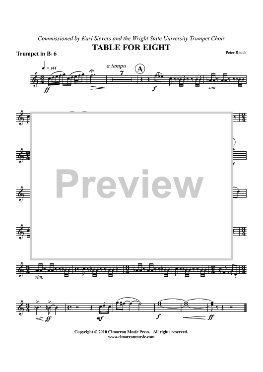 Table for Eight - Trumpet 6 in Bb