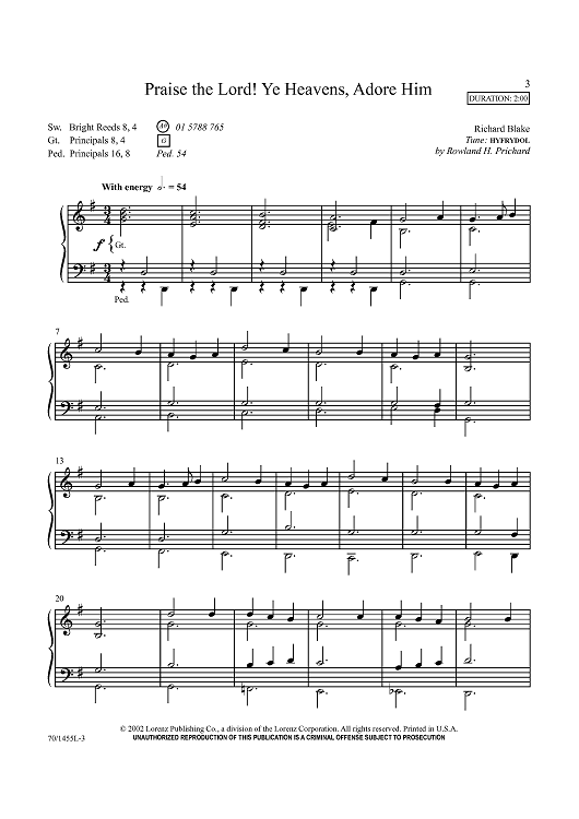 Praise the Lord! Ye Heavens, Adore Him