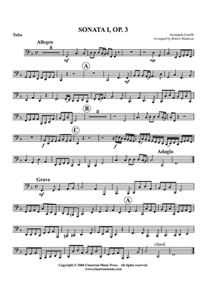 Sonata I, Op. 3 - Tuba