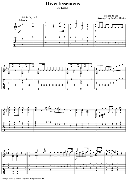 Six Divertissemens, Op. 1, No. 6