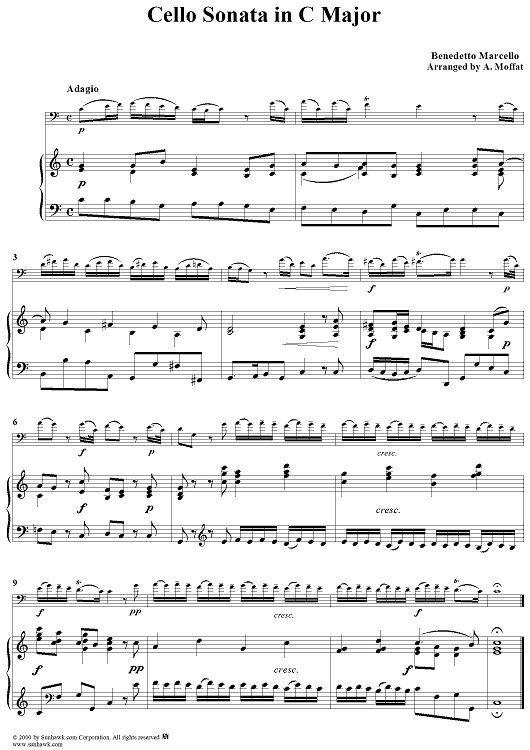 Cello Sonata in C Major - Piano Score