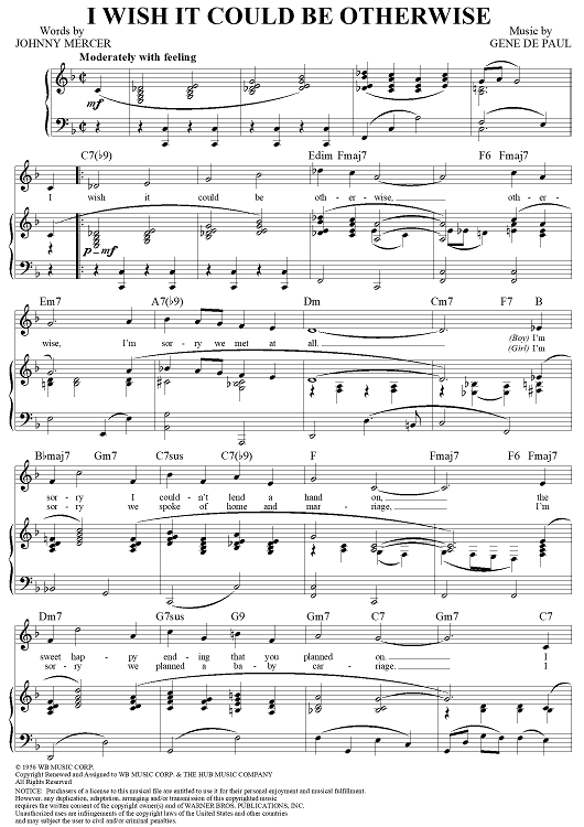 (I Wish it Could Be) Otherwise