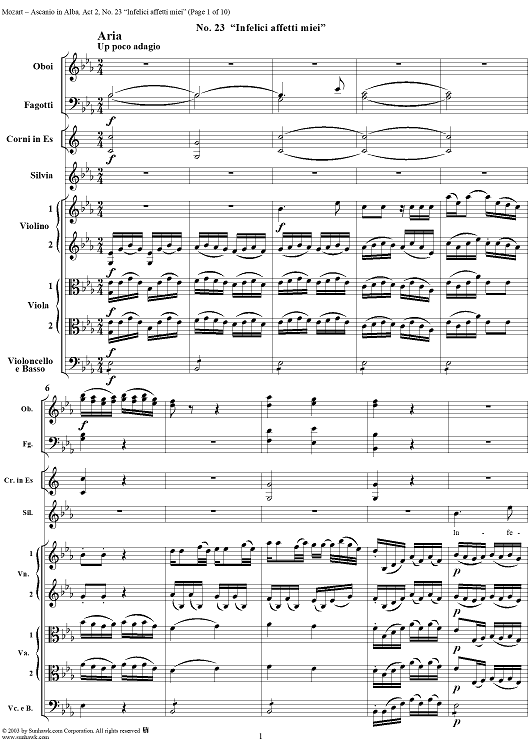 "Infelici affetti miei", No. 23 from "Ascanio in Alba", Act 2, K111 - Full Score