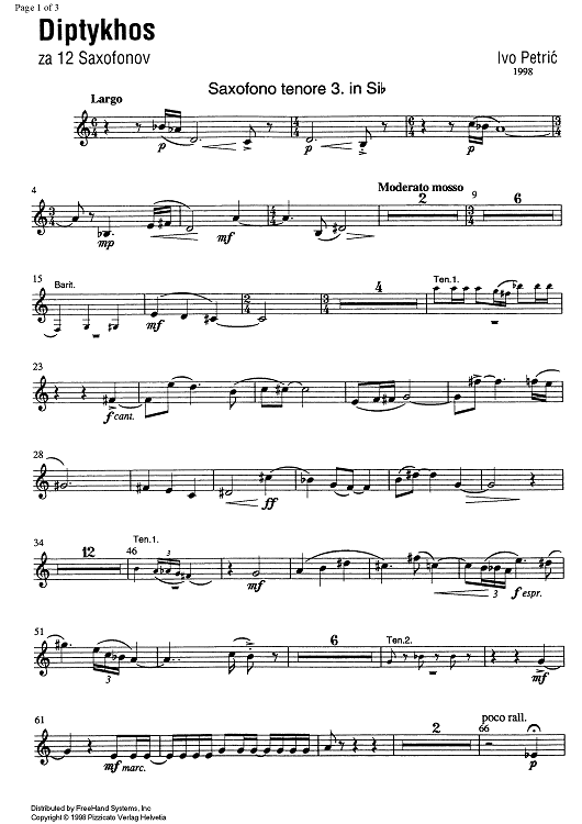 Diptykhos - B-flat Tenor Saxophone 3